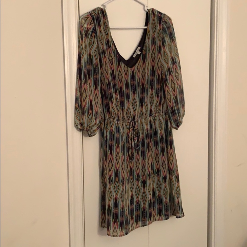 Multicolored long sleeve dress